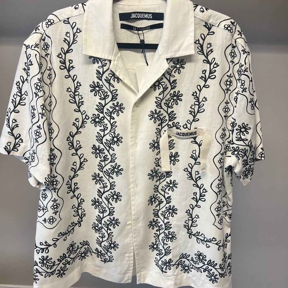 Mens Jacquemus Floral Printed Bowling Shirt